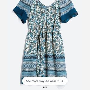 Q&A floral cold shoulder sun dress